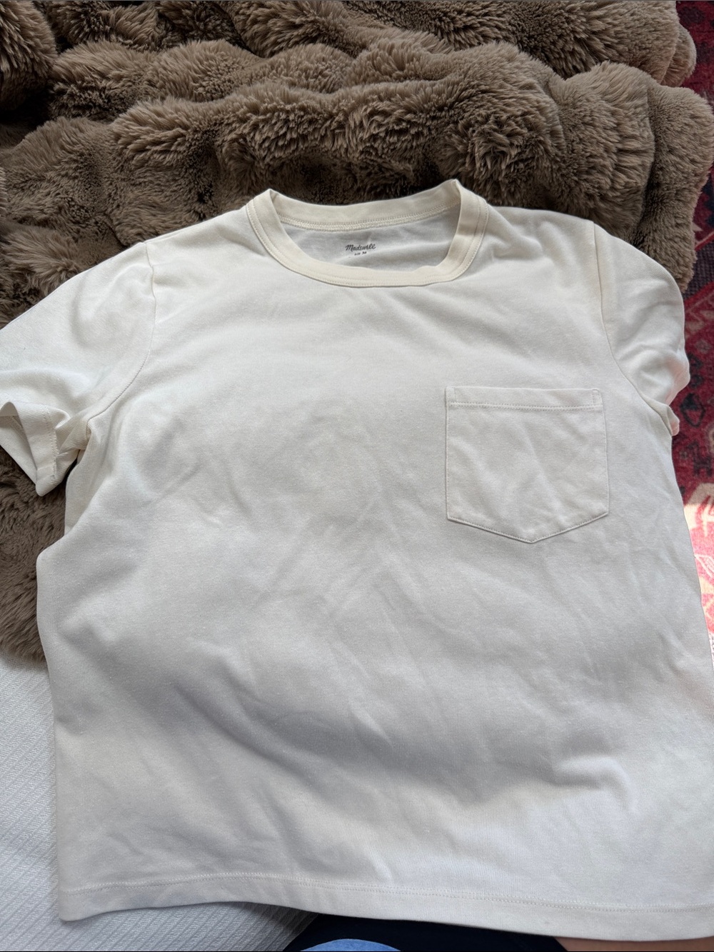 Madewell women's Pocket Tee in Cream